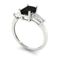 thumbnail image 2 of Clara Pucci 14K White Gold 1.5ct Onyx Three-Stone Ring for Women, 2 of 8