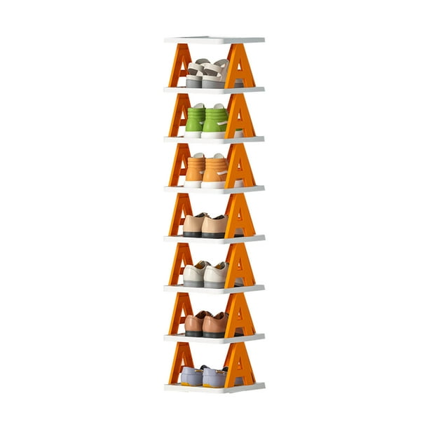 Armario de zapatero multicapa - Organizador de almacenamiento plegable apilable con puertas transparentes para armario, entrada y balcón, plástico ABS, diseño que ahorra espacio