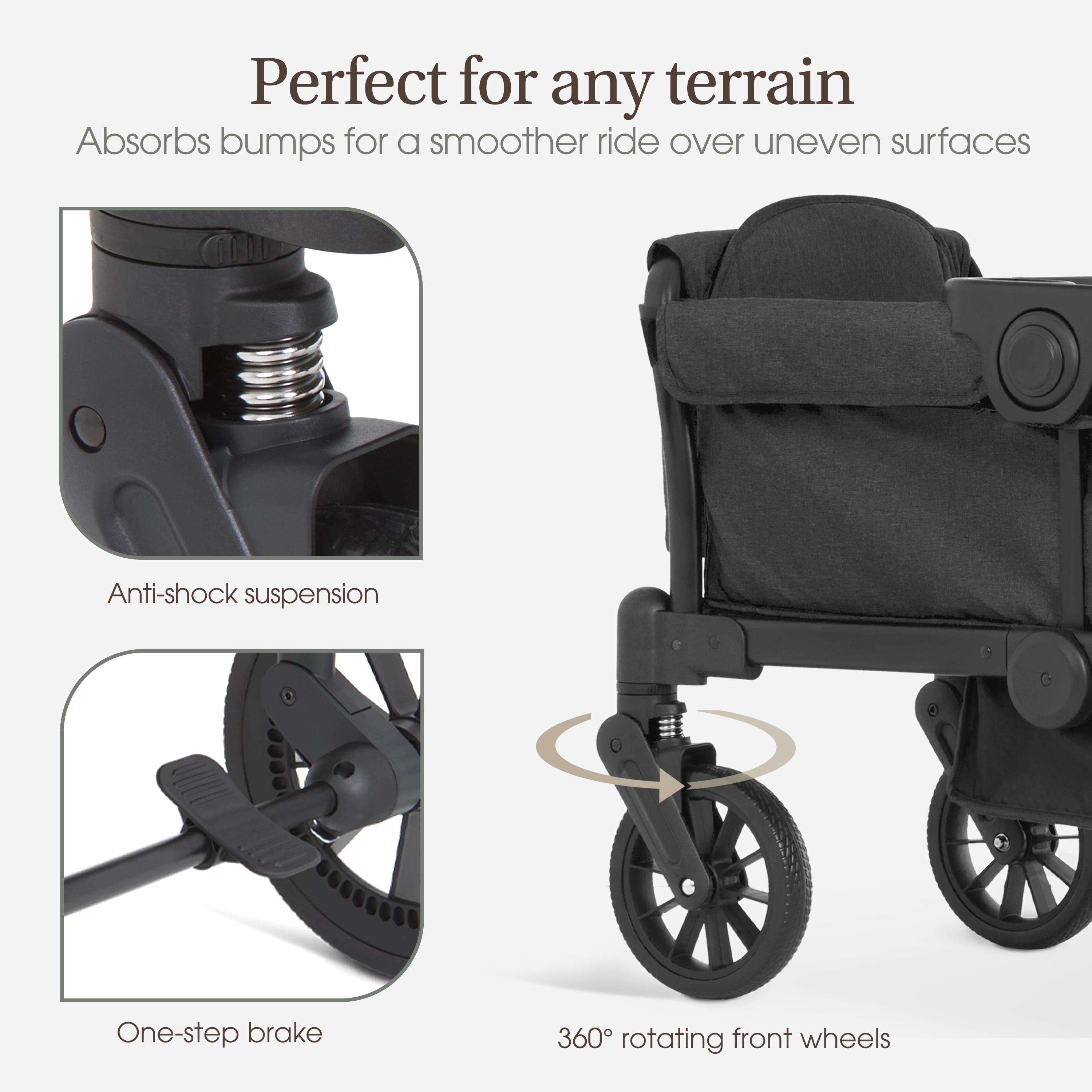 Evolur TrailBlazer Wagon Stroller, Black