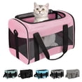 thumbnail image 1 of Transportín para mascotas Top Tasta Airline aprobado por la aerolínea para gatos medianos, color rosa, 1 of 8