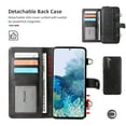 thumbnail image 5 of Galaxy S22 Plus Wallet Case Premium Leather Flip Zipper Detachable Magnet Wallet Stand Card Holder Case with Crossbody Lanyard Strap Zipper Pocket Cover for Samsung Galaxy S22 Plus 6.6" 2022,Black, 5 of 9