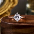 thumbnail image 3 of 18K Rose Gold Oval Shape Moissanite Cubic Zirconia Engagement Ring for Women, 3 of 5