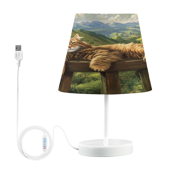 BZSMCE Table Lamp Creative Side-lying Cat Simple Pattern Night Light