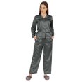 thumbnail image 5 of Moomaya Satin Nightwear Pajama Set For Womens Button Down Sleepwear Pj Set Soft Loungewear, 5 of 8