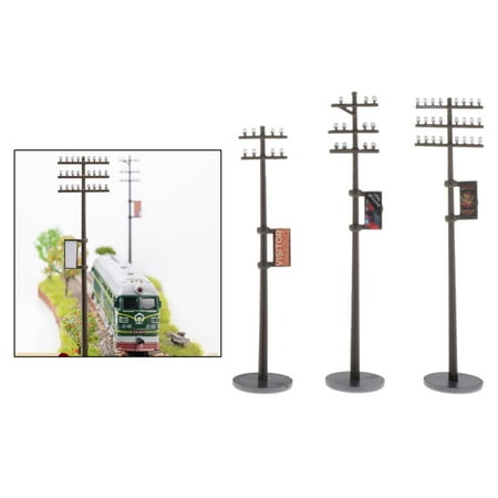 :87 Mini Telepne Poles for Train Railroad Building Kits