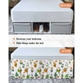 thumbnail image 7 of Cute Cartoon Wrap Around Bed Skirts for King Bed 16" Drop,Bed Skirt with Adjustable Elastic Belt Dust Ruffle Bed Valance for Bedroom Hotel Luxury Cat Butterfly Spring Floral Botanical Bed Frame Cover, 7 of 7