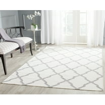 SAFAVIEH Dhurries Landon Geometric Area Rug, Ivory/Grey, 6' x 9'