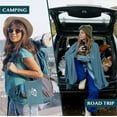 thumbnail image 4 of PAVILIA Soft Compact Travel Blanket and Pillow, Foldable Airplane Blanket in Bag, Lightweight Portable Flight Blanket Set with Luggage Strap, Camping Plane Car Home Office Gift Accessories, Teal Blue, 4 of 8