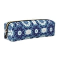 thumbnail image 1 of Fotbe Vintage Blue Estuche para Lápices de Cuero con Estampado, Estuche con Cremallera Resistente, Organizador Compacto y Elegante para Papelería, 1 of 7