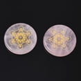 thumbnail image 3 of 1 Bag Natural Rose Quartz Cabochons Alchemy Cabochons Flat Round with Magic Circle Pattern 25x5mm about 6pcs/bag, 3 of 3