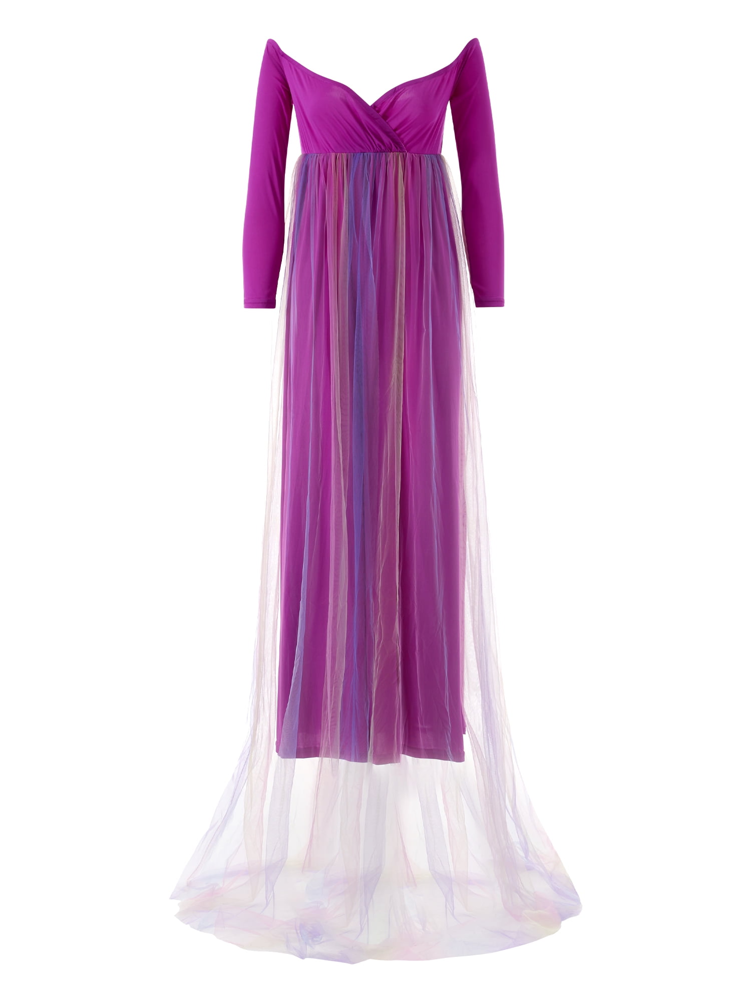 Gureui Pregnant Woman Dress, Elegant Floral Lace Maternity Long Sleeve V Neck Photography Prop