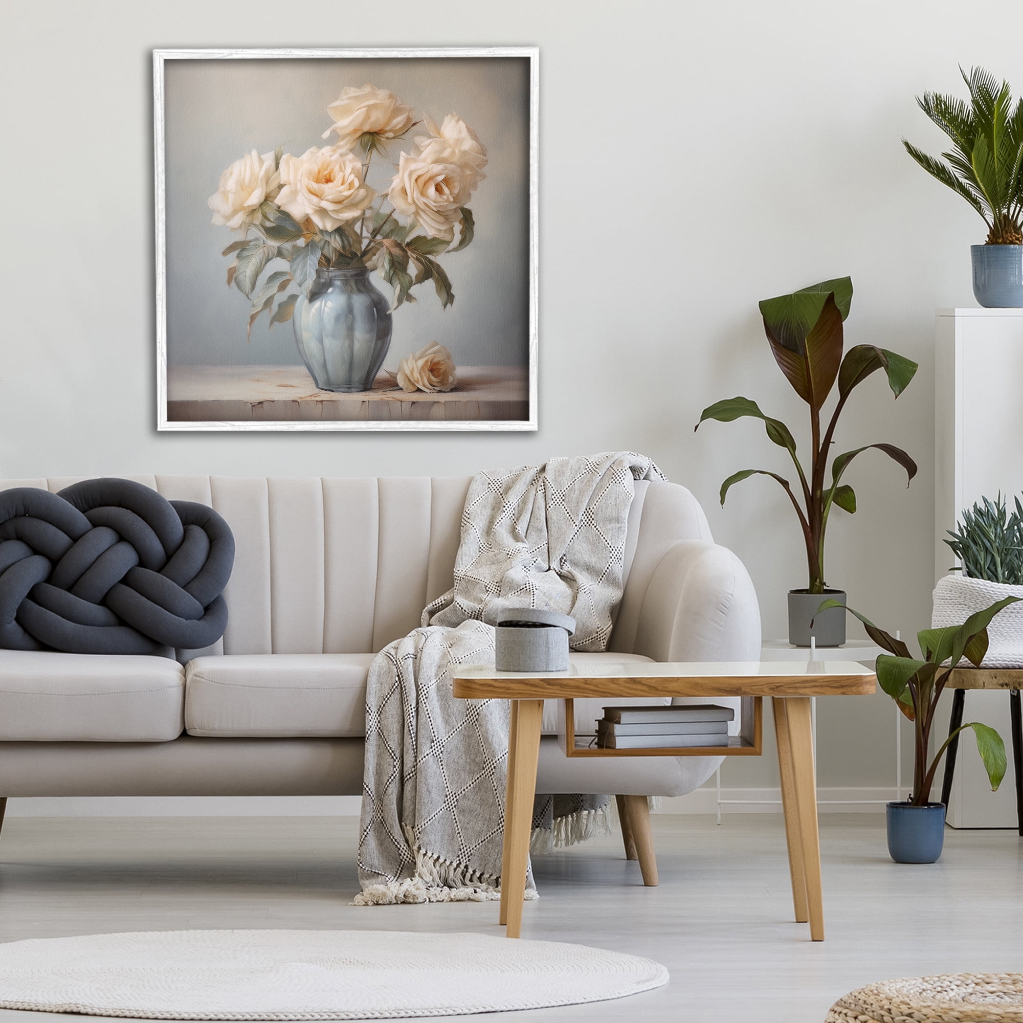 Stupell Industries Vintage Rose Paragon White Framed Giclee Art, design by Steve Hunziker