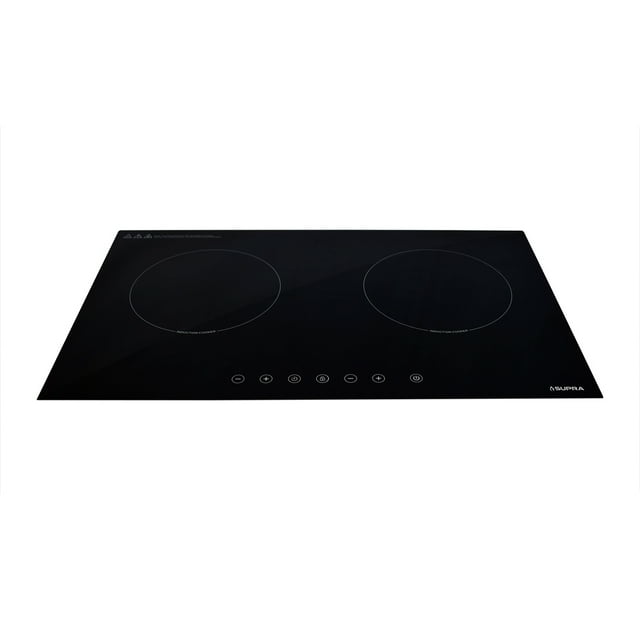 Parrilla de inducción empotrable SUPRA de 2 quemadores touch cristal templado negro