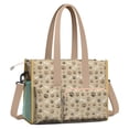 thumbnail image 2 of Teacher Tote Bag,Brown Dog Paw Footprint Bone Teacher Utility Tote Bag,Large Work Tote Bags for Women with Multiple Pockets,Top Zipper Closure,13.8x10.6x6.7 Inch, 2 of 5