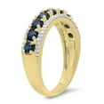thumbnail image 2 of Dazzlingrock Collection 14K Round Blue Sapphire, White Diamond Ladies Band Yellow Gold Size 7, 2 of 4