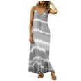 thumbnail image 2 of DondPO Plus Size Dresses for Curvy Women Maxi Dress Tie-Dye Sleeveless Maxi Dress(S-5XL) Loose Womens Striped Casual V Gradient Neck Women's Dress Sundresses for Women Casual Dresses Grey Dress M, 2 of 3
