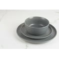 thumbnail image 3 of 10 Strawberry Street Double Line 10.5" Round Stoneware Dinner Plate, Set of 6, Matte Gray, 3 of 5