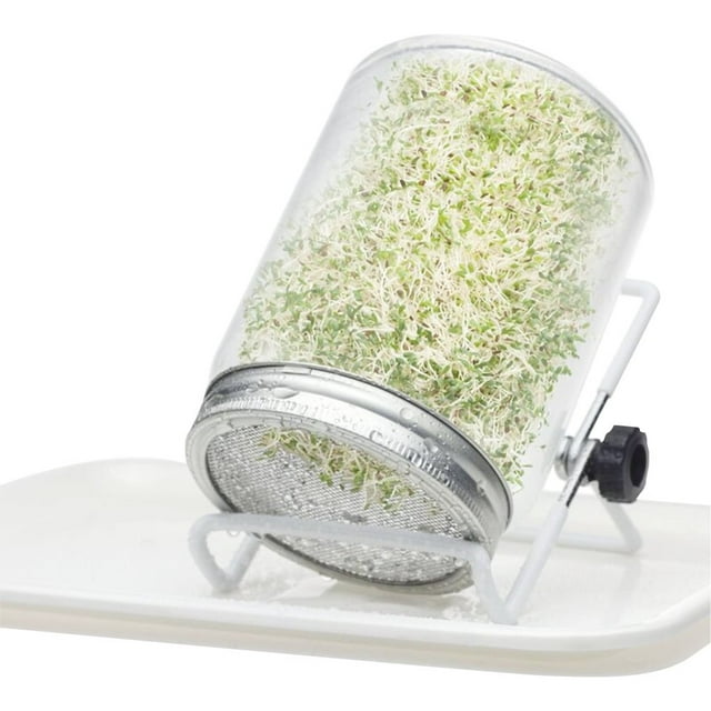 4PCS Glass Sprouting Jars Kit Seed Starter Seed Sprouting Jar Kit with 1 Wide Mouth Mason Jars(1000ML)