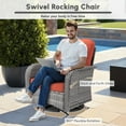 thumbnail image 4 of Ovios 5 Pieces Patio Furniture Set Outdoor Conversation All-Weather Rattan Sectional Sofa with Swivel Chairs & Solar Light Table, 4 of 12