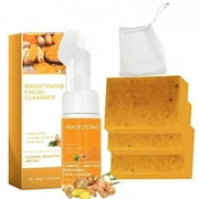Wash and Care two PieceSetTurmericCleansing Mousse, Turmeric SoapFacialCleansing Skincare FacialCleansing CleanserFacial Wash Comfort