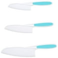 thumbnail image 1 of Fruits Slicer Plastic Kids Vegetable Cakes Cutlery Bread Lettuce Salad Cooking Tableware, Blue, 3Pcs, 1 of 6