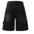 thumbnail image 4 of Mens Baggy Denim Look Shorts Loose Fit Hip Hop Y2K Streetwear Jorts, Wide Leg Vintage Washed Carpenter Summer Casual Cargo Shorts with Belt Loops, 4 of 9