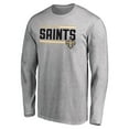 thumbnail image 2 of Men's Ash New Orleans Saints Iconic Collection On Side Stripe Long Sleeve T-Shirt, 2 of 3