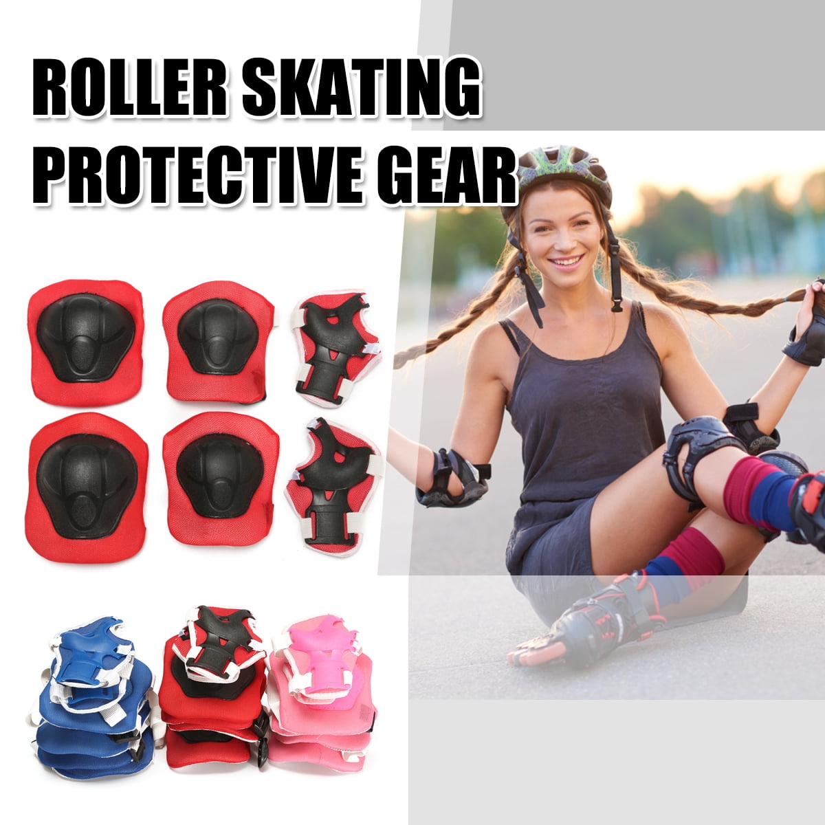 Outdoor Sports Women Kids Roller Skating Knee Elbow Wrist Guards