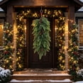 thumbnail image 4 of Clearance Under $3, Artificial Teardrop Swag Hanging Greenery Faux Pine and Cedar Accent with Cones for Front Door Mantel and Window Decor, 61cm(A), 4 of 5