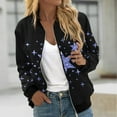 thumbnail image 5 of Mgmyaa Women's Casual Long Sleeve Zippered Jacket with Star Print and Pockets for Trendy Everyday Outfits, 5 of 5