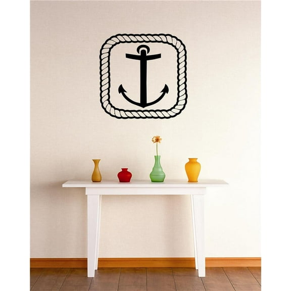 Custom Wall Decal Vinyl Sticker : Anchor Pirate Ship Boat Design Decor Bedroom Bathroom Mural 16x16 Inches