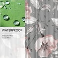thumbnail image 4 of Elegant Pink Floral Shower Curtain Greyish Leaves Flower Grey Fabric Bath Curtain Bathroom Decor, 4 of 5