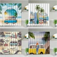 thumbnail image 2 of Vintage Summer Holiday Retro Bus Camper Van Shower Curtains Surfboard Palm Tree Bathroom Home r Bathtub Curtain With, 2 of 7