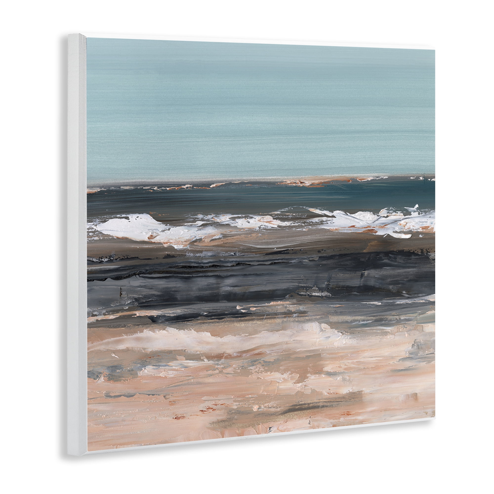 Stupell Industries Gloomy Traditional Beach Landscape & Nature Painting Unframed Art Print Wall Art, 12 x 12