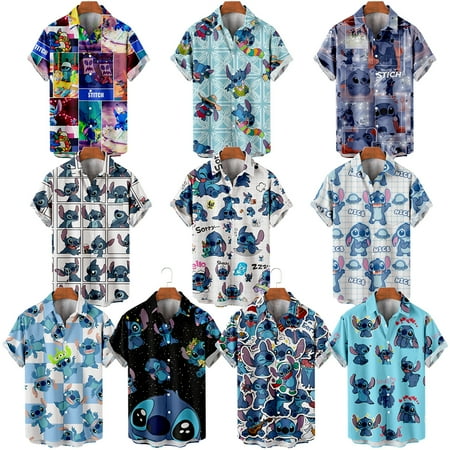 

MLFU Boys Stitch Short Sleeve Button Down Aloha Beach Shirt Casual Stylish Beach Aloha Shirt & Top Basic Clothing For Men Youth