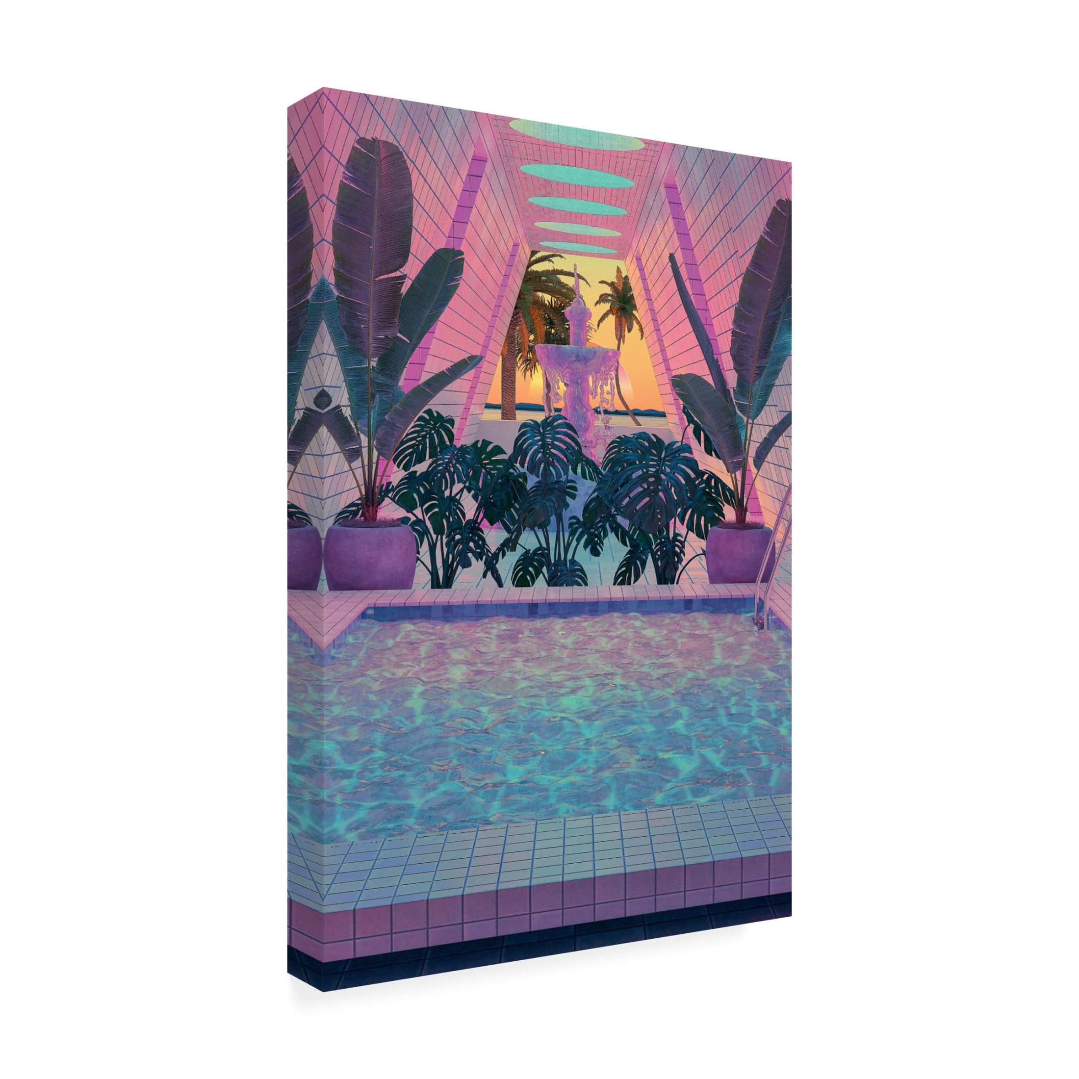 Trademark Fine Art DEKIMBE MURRAY Palm Pool Canvas Wall Art
