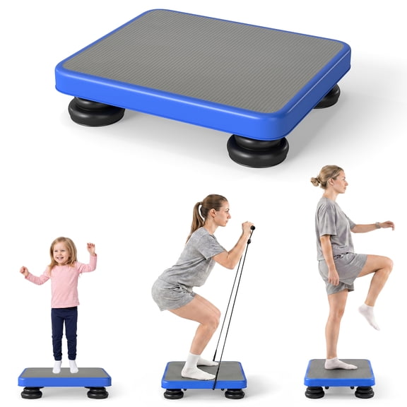 Costway 24” x 20” Kids Rebounder Bouncing Board Trampolines with Elastic Rope, Non-Slip Base & Feet Blue