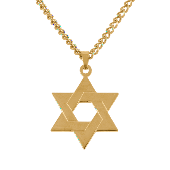 Collar Hombre de Estrella de David LUCKMAN, Acero Inoxidable, Modelo Dave dorado UNITALLA