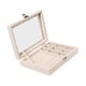 thumbnail image 2 of Joyero, caja de almacenamiento de anillos, decoración decorativa, soporte de terciopelo, organizador de joyas para mesa, tocador, hogar, collar para Beige, 2 of 9