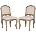 thumbnail image 3 of SAFAVIEH Eloise French Leg Dining Chair - Set of 2, Beige/Rustic Oak, 3 of 5
