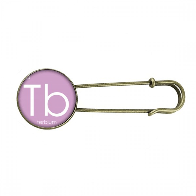 Chestry Elements Period Table Lanthanide Terbium Tb Retro Metal Brooch Pin Clip Jewelry