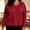 Red v neck 3/4 sleeve plus size blouse women a2, variant on thefmos Women's V Neck 3/4 Sleeve Pullover Blouse with Pocket Plus Size Solid Color Casual Top Trendy Fall Spring Outfit, Black 2XL