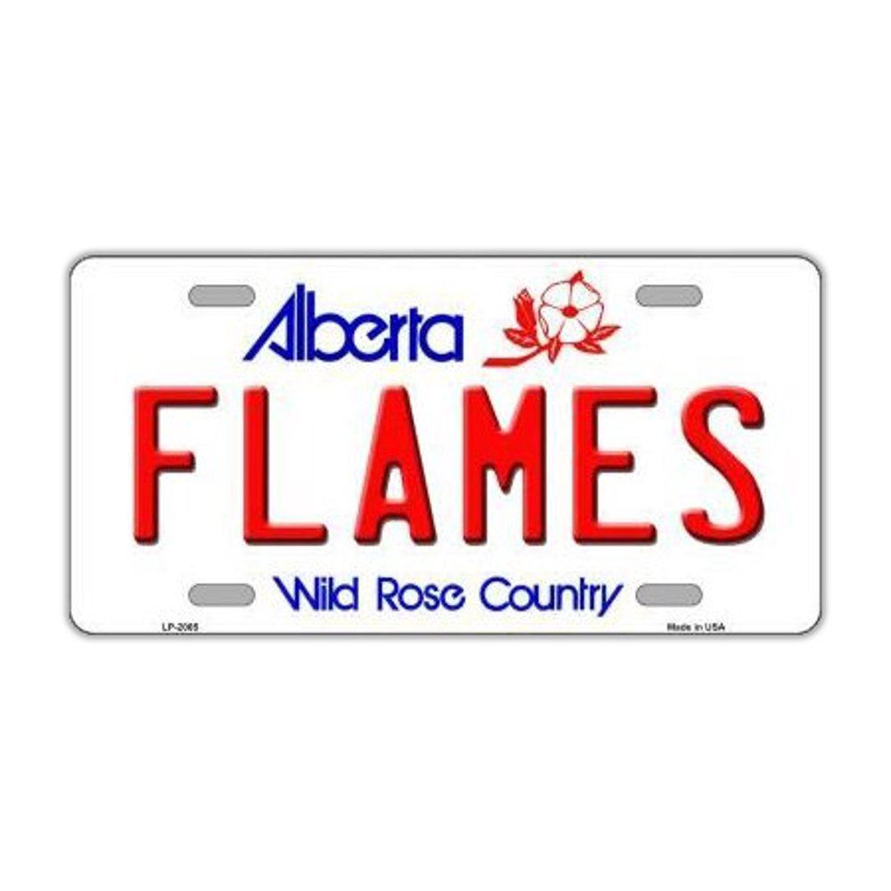 Metal Vanity License Plate Tag Cover Calgary Flames Hockey Team