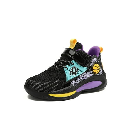 

Crocowalk Child Breathable Comfort Round Toe Athletic Shoes School Nonslip Soft Magic Tape Trainers