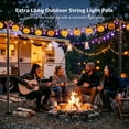 thumbnail image 3 of 10FT String Light Poles 6 Pack with Fence Brackets – Heavy Duty Metal Stand for Outdoor String Lights, Freestanding or Mounted on Fence/Deck/Patio, Easy Assembly Garden Backyard Lighting Poles, 3 of 11