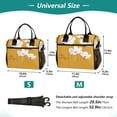 thumbnail image 4 of FORMRS Insulated Lunch Bag for Work School Unisex Large Capacity Cooler with Shoulder Strap, White Flowers, 4 of 6