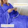 thumbnail image 3 of Catalonia Wearable TV Blanket with Sleeves Arms & Feet pockets for Adult Micro Plush Fleece Large Wrap Throw Robe 73" x 53", 3 of 9