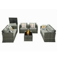 thumbnail image 5 of Royalcraft Outdoor Patio Furniture Set,10 Pieces Outdoor Sectional Wicker Sofa PE Rattan Conversation Sets with Non-slip Cushions,Aluminum Frame,Grey, 5 of 8