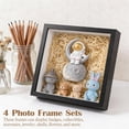 thumbnail image 2 of 4 Pack Shadow Box Frames, 8 x 8 Inches Square Artificial Board Shadow Boxes Display Case, Black 3D Picture Frames for Photos, Dried Flowers, Wall Mounted Handicraft Photo Frame, 2 of 7