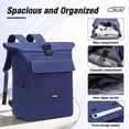 thumbnail image 5 of SYCNB Rolltop Backpack for Men & Women, Waterproof Travel Backpack with computer compartment, 24L/27L Expandable Capacity Daypack for Work College Trip, Jewel Blue, 5 of 6
